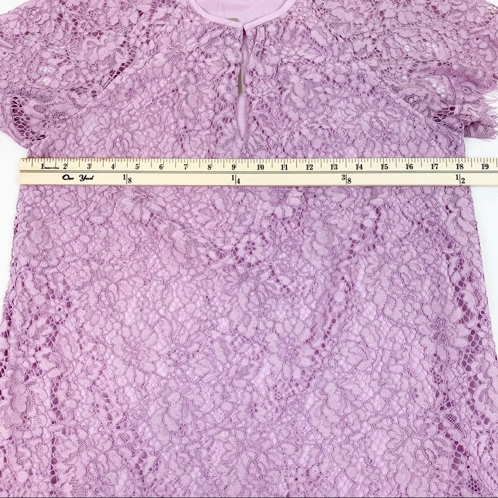 J Crew short sleeve lace blouse top‎ lilac purple